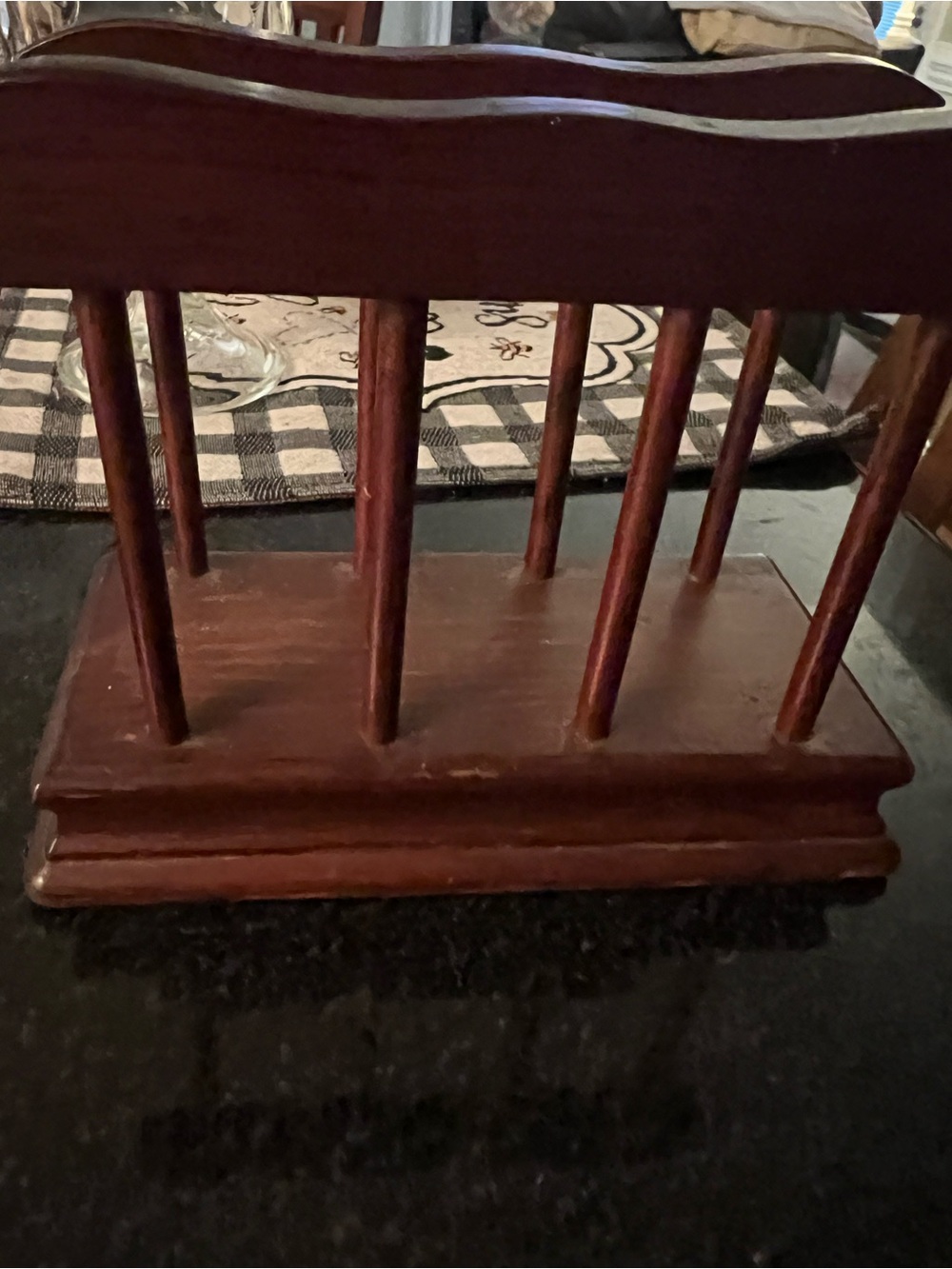Wooden Napkin Holder in Brown